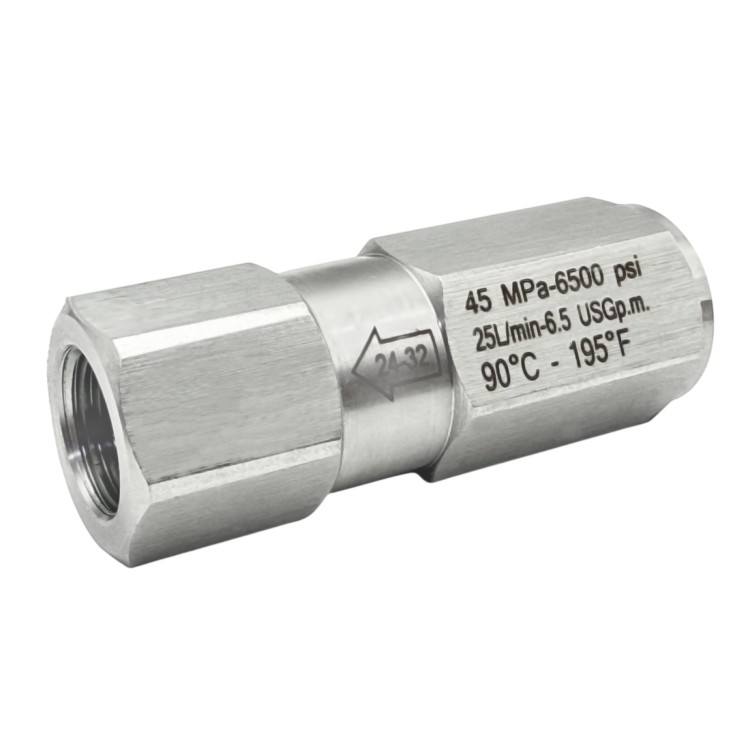 Обратный клапан нерж. сталь, 1/4 (до 450 бар)