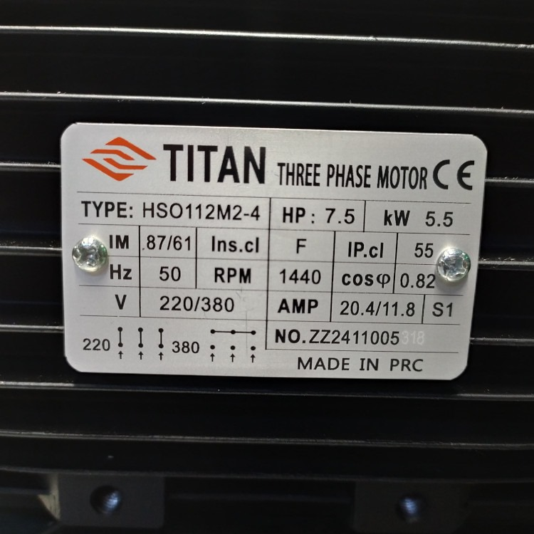 Электродвигатель TITAN 230/400 В - 50 Гц, 5,5 кВт, фланец 87мм