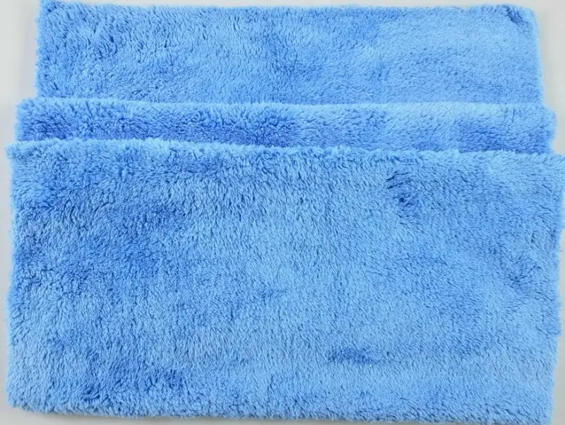 Микрофибра, махровая, голубая 40х40, 450 gsm, с логотипом, в упаковке(140 короб)