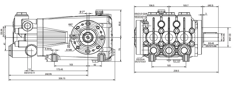 Насос TOR DS-4020 (межосевое расстояние 87мм)